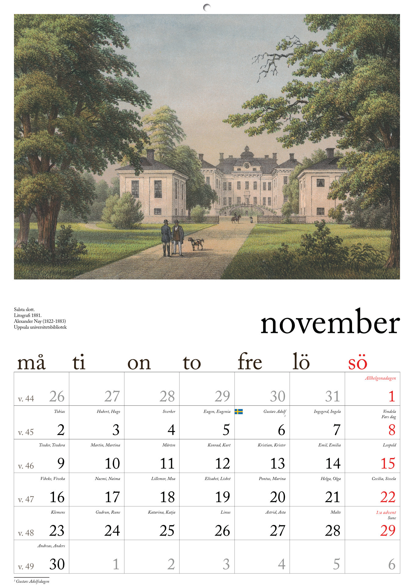 Väggkalender 1800-talets Uppsala 2026 - 4