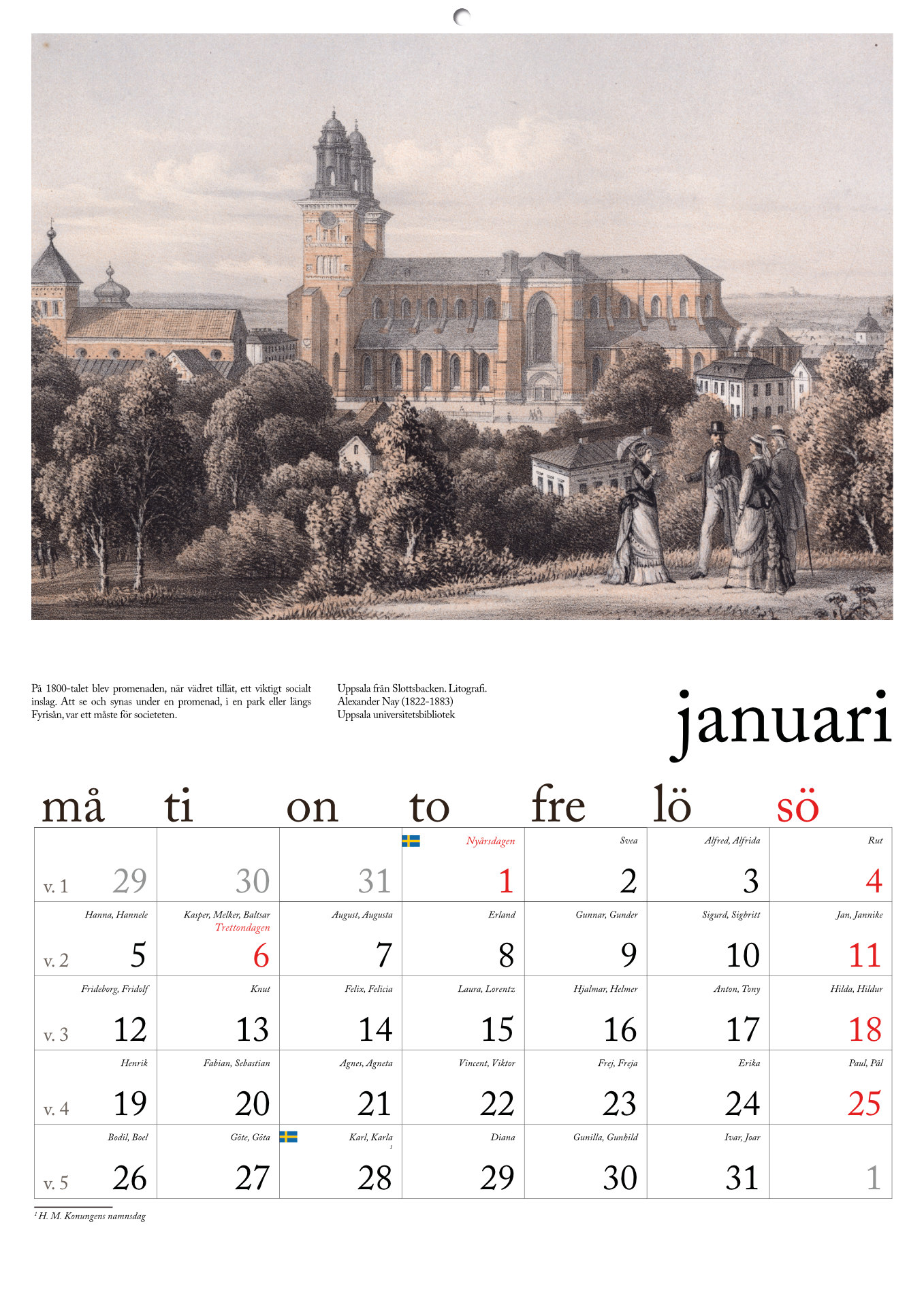 Väggkalender 1800-talets Uppsala 2026