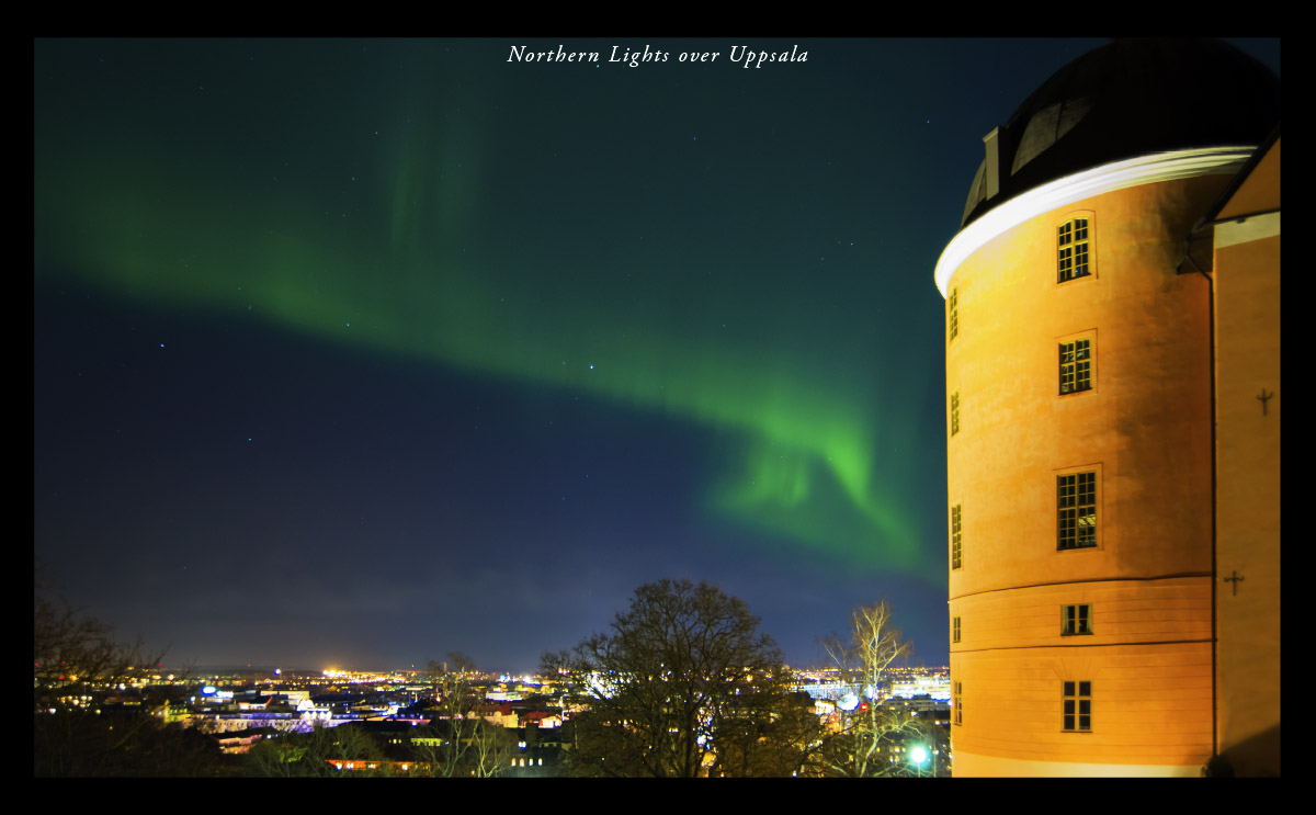 Norrsken över Uppsala slott